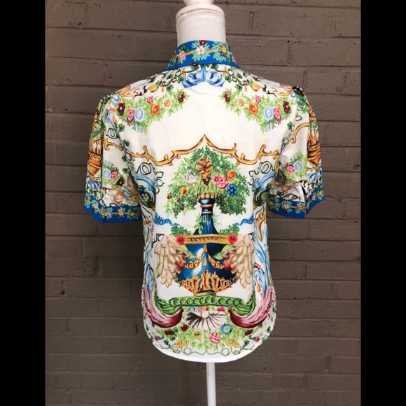 Vintage Liang Dian Yi Zu print blouse M-L - Picture 6 of 11